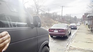 Chocolate BBW Oiled IN PUBLIC