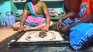 Village Bigg boobs aunty Bigg boobs aunty Carrom board is playing with man