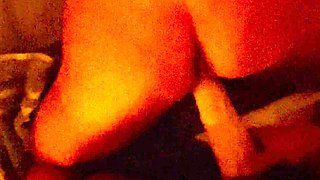 Amateur Brunette's Pussy Swallowing Giant Cock!