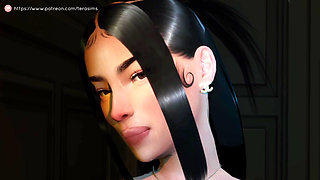 3D Curvy Latina Fingers Her Wet Pussy to Shaking Orgasm