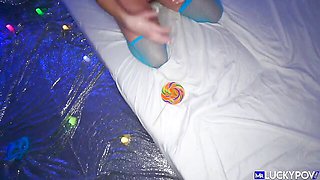 Big-bottomed hottie Katie Kush is enjoying intensive pound so much