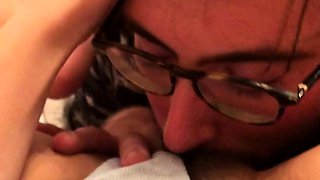 Amateur girlfriends licking in the kitchen