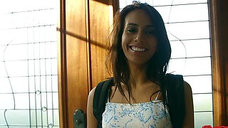 Attractive Janice Griffith posing by the pool and riding a dick after