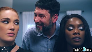 Obedient mature and ebony GF serving hubby