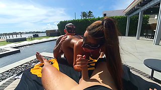 Hot brunette big boobs toying pink pussy