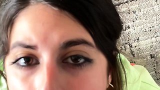 ShesNew Amateur brunette girlfriend POV blowjob handjob