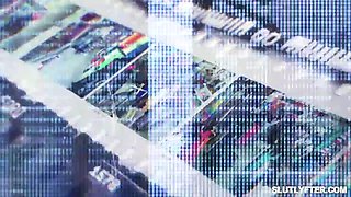 Skylar Snow lays down to spread her feet to reveal her teenager twat!