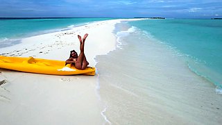 Massive juggs brunette fatty strips and jerks solo