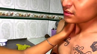 My Beautiful Employee With A Huge Ass Cleaning The Kitchen And I Took The Opportunity To Help Her