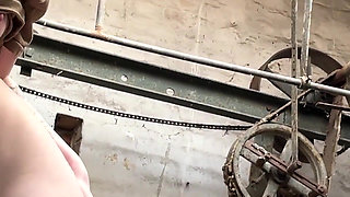 Soldier Girl Fucks Herself in a Abandoned Factory