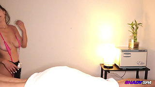 Thai Massage Expert Laura Gets Finger Fucked While Jerking off