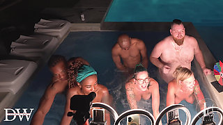 Hot Tub Live Interracial Orgy