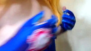 Trans Samus Delicate Melon Spanking with Big black cock fuck stick and Lactating her Perky Puffies