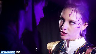 Sexy Anime Cosplay Parody: Titus Low as Mystery Saja Pounds Melody Marks with Deep Throat,