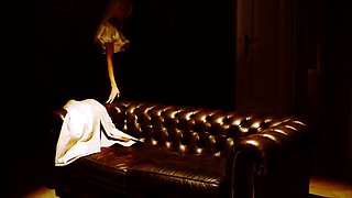 Pink pussy busty babe solo toy vibration during masturbation