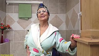 Hairy Granny Lilian Black Fucks Her Cunt With A Dildo In The Shower