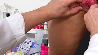 Rectal temperature measurement of perfect shy MILF