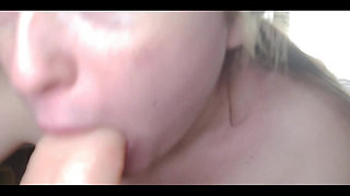 Oral with Dildo with Lots of Saliva