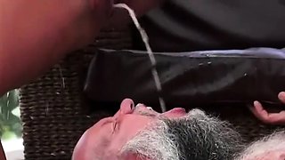 Kinky guys taking huge loads of hot piss in their mouths