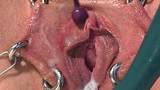Dripping Creampie Orgasm of My Pierced Pussy