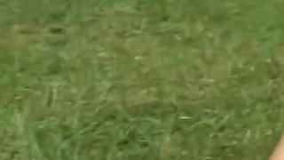 Shameless Blonde Slut Has Solo Sex in the Woods