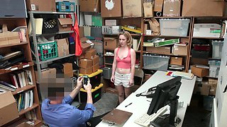 Two secretaries and a boss in an office threesome