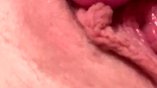 Closeup of Playing with My Big Pussy Using Clit Vibrator