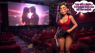 Stepdaughter's Forbidden Thirst Makes Her Porn Theater Virgin for Stepdad (AI)