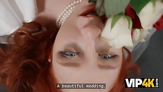 Vip4k. a insane redheaded bride filmed a homemade porn vid with her hubby right after the wedding