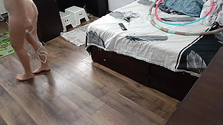 Sexy Wife Workout at Home Naked.