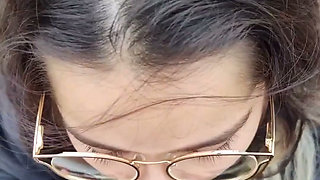 Outdoor Blowjob with Cumshot on White Moon's Face