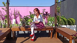 Fucking the Innocent Redhead in the Garden