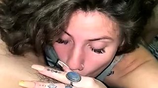 Indica Flower edges and sucks her gf’s BIG CLIT