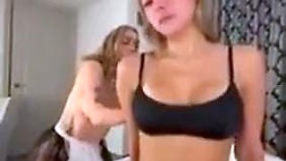 Two blonde amateursluts drain a guy in a hotel roo