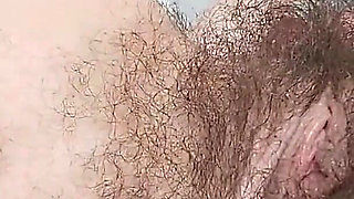 Extremely Hairy Brunette Ginnagg Put a Small Vibrator on Her Clit and Got a Small Orgasm Laughing.
