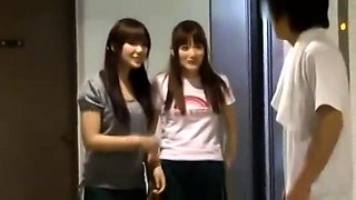 Threesome with asian teen schoolgirl