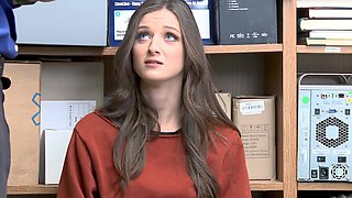 Kenzi's luscious locks frame Mike as he savors her naturally enhanced chest