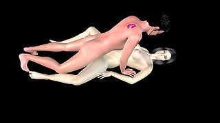 Animated 3D Porn - Asian Man Fucking Beautiful Girl in Missionary Pussy & Ass Creampie