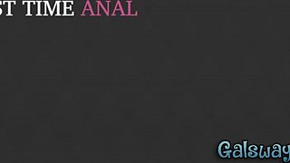 Petite black-haired Latina Penelope Woods gets her shaved pussy and ass pounded by Giselle Amore in glasses