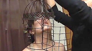 Subtitled Japanese CMNF BDSM nose hook bird cage play