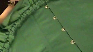 Julie’s Swollen Bound Tits & Dripping Pussy Play - Green Corset Rope Bondage Masturbation