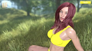 Hot blonde with big tits gives you an adult visual novel gameplay walkthrough