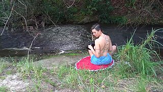 Tryst with a stranger at a waterfall concludes in public lovemaking.