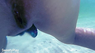 Ocean underwater milk anal enema fmom big asshole