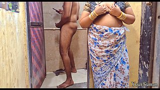 POV Indian Stepmom caught in bathroom and having horny feeling in the pussy