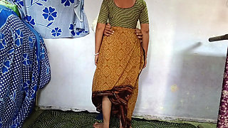 Desperate for a cock, the friend's wife is standing up and fucking her pussy with my cock