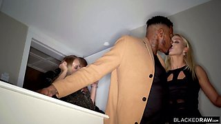 Blonde MILFs rocks BBCs in groupsex after club