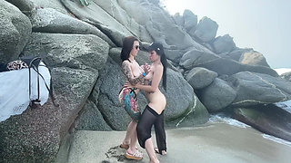 I Was Caught Having Completely Naked Sex on the Beach - Threesome on the Beach