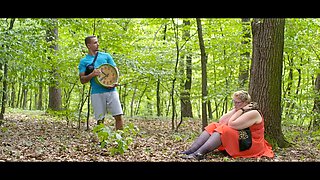 Mature4k. kinky mature giantess diana enjoys pet have fun in stockings with two strangers in public