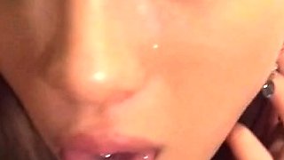 POV close up asian gf blowjob